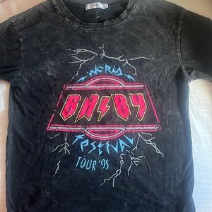 vintage black graphic tee baby world festival. never worn:)